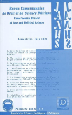 Revue Camerounaise de Droit et de Science Politique (Janus 1)