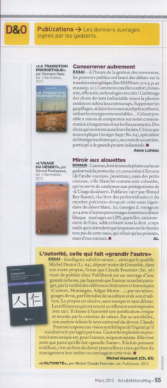 Arts&Métiers Magazine Mars 2014 : L'Usage du désert (Gérard Pouhayaux)