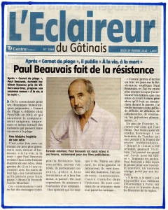 Eclaireur du gâtinais - n° 3564 - 20 février 2014 - P. Beauvais - A la vie, à la mort